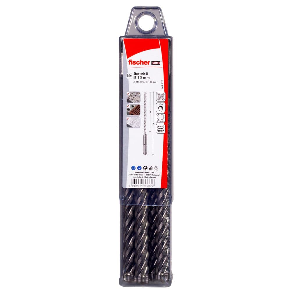 Высокопроизводительный Бур Fischer SDS-Plus Quattric II 10/50/115
