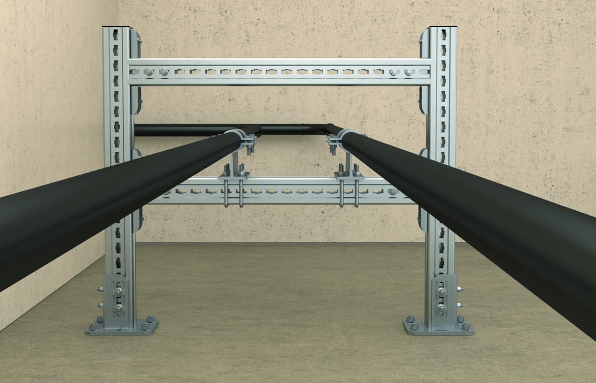 Неподвижная опора Fischer FMPS 100 1/1-150 для крепления трубопроводов, горячеоцинкованная сталь