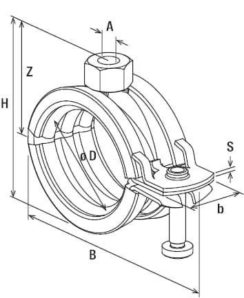 Трубный хомут с гайкой FGRS Plus 3/8" (15-19 мм) M8, оцинкованная сталь
