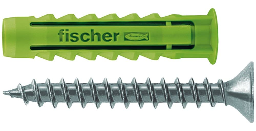 Экологически чистый нейлоновый дюбель Fischer SX GREEN 6x30 S (дюбель + шуруп)