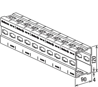 Монтажный профиль для тяжелых нагрузок Fischer FMP 120/4-6000 мм, горячеоцинкованная сталь