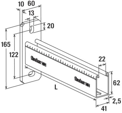 Консоль Fischer 41D/2,0x1000 мм, оцинкованная сталь