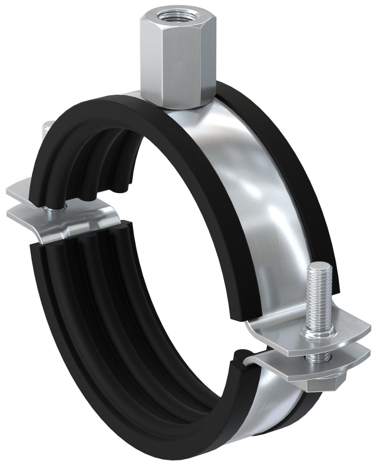 Трубный хомут Fischer FRSR 113-118 M8/M10 (4″), оцинкованная сталь