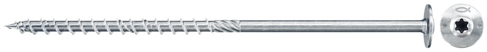 Шуруп конструкционный Fischer Power-Fast FPF-WT 8,0x120 мм ZPP 50 с тарельчатой головкой и шлицем TX, оцинкованная сталь