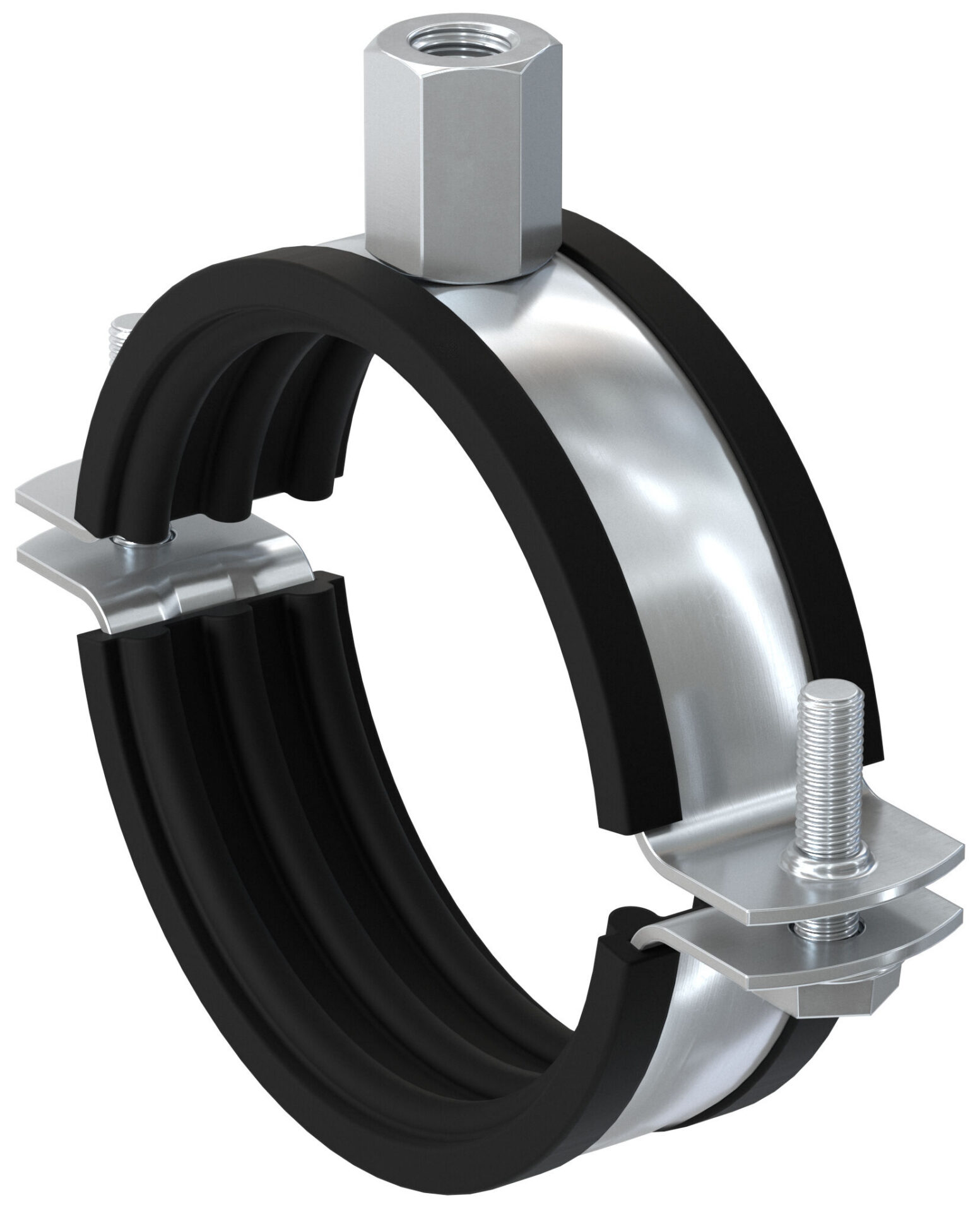 Трубный хомут Fischer FRSR 113-118 M8/M10 (4″), оцинкованная сталь
