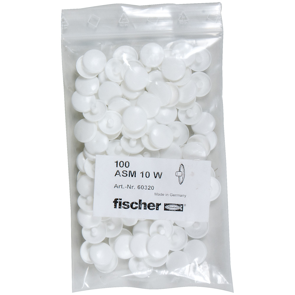 Декоративный белый колпачок Fischer ASM 10 W 16, нейлон 060320